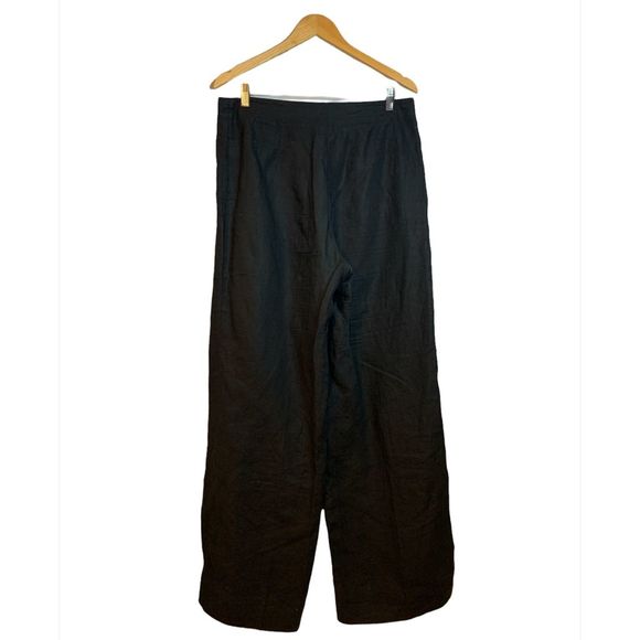 J Jill 100% linen black wide leg pants Sz 12 - Picture 2 of 5